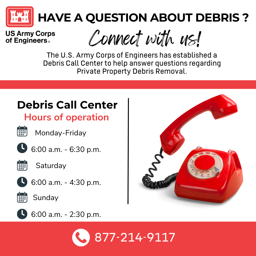 Debris Call Center (877) 214-9117